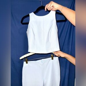 Vintage Y2K Elegant Light blue Sleeveless Top and pant Set. Great condition